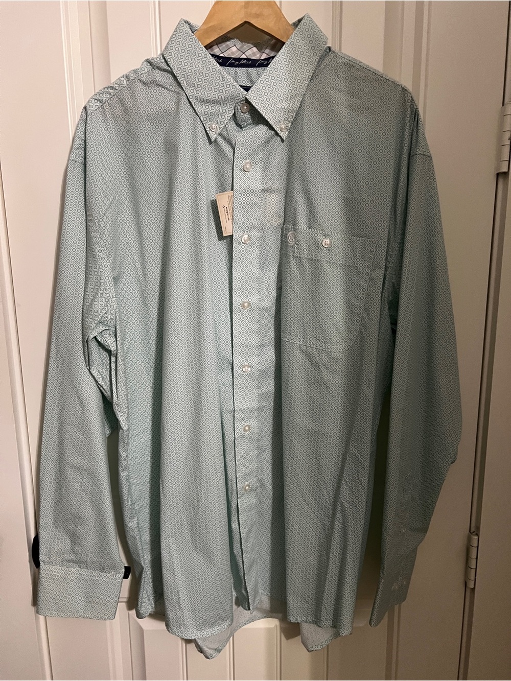 Wrangler George Strait Men’s Long Sleeve Lantern Pattern Shirt, Size XL, GRN NWT